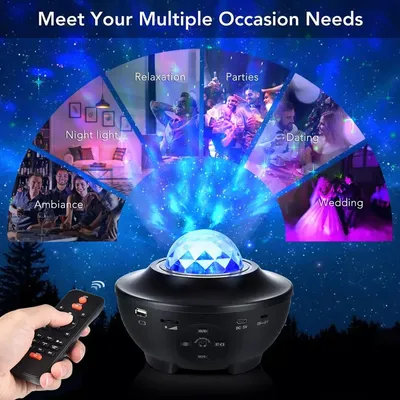 2022 Hot Selling Colorful Nebula Aurora Starry Sky Music Player Star Light Projector Christmas Decoration LED Light
