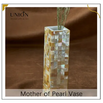 Golden Lip Shell Vases for Flowers, Unique Handmade Natural Shell Vase, Crazy Shape Vases for Bouquets, Home Decor, Wedding