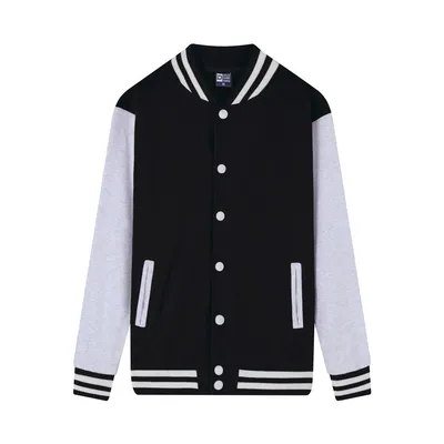 Men Custom Varsity Jacket Embroidered Customized Zip Sweatshirt Black Causal Cotton Performance Breathable Clothing