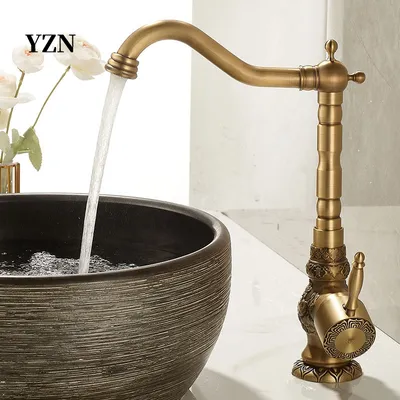 Vintage All-Copper Hot and Cold Bathroom Faucets