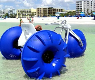 Amusement Park Water Powered 3 Big Wheels Water Bike Aqua Cycle