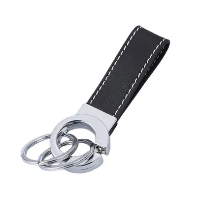 High Quality Personalized Gift Engrave Business Blank Keyring Leather Key Chain Car Brand Logo Metal PU Custom Leather Keychain
