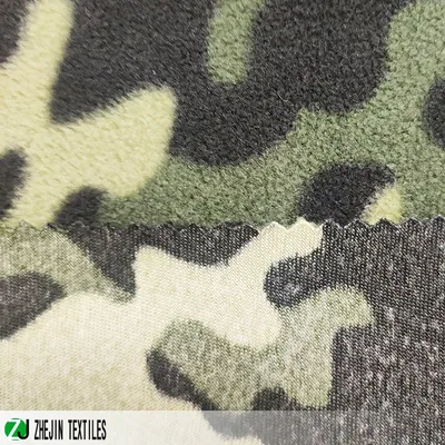 Printed Camouflage One Side Brush Anti-Pilling Micro Polar Fleece