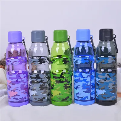 750ml Camouflage Print Camping Plastic Sport Outside Water Bottle