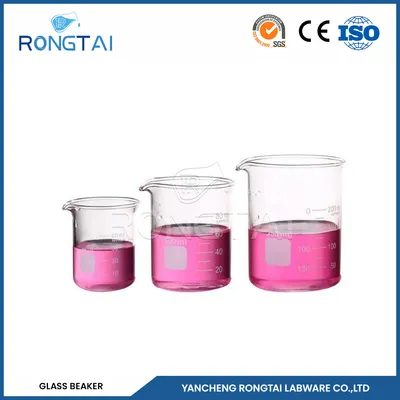 Rongtai Laboratory Glassware Set Factory Glass Beaker Lab China 5ml 10ml Glass Beaker with a Lid