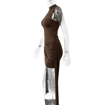 OEM/ODM Sexy Sleeveless Slim-Fit Round-Neck Ribbon One-Piece Evening Dress