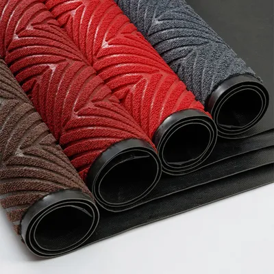 Tyre Pattern Full Striped Heat Embossed PVC or TPE Backed Mat