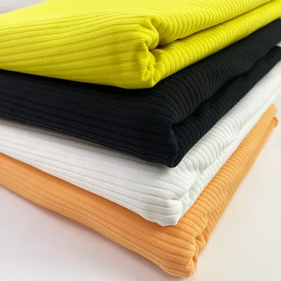 Quick Dry Ribbed Sportswearr Soft Comfortable Performance Nylon Fabric