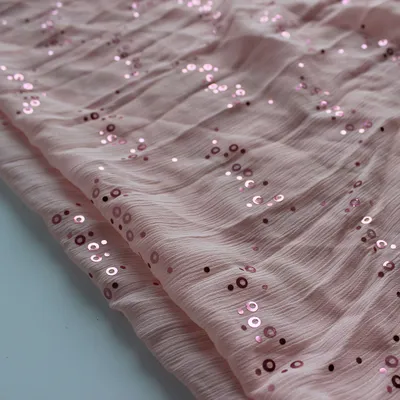 Chiffon Punching Sequin Print Fabric