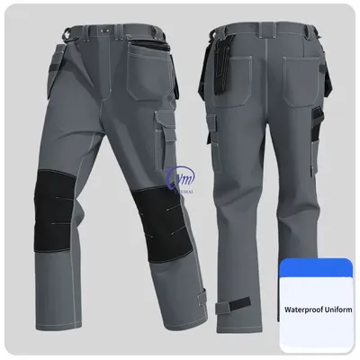 High-Quality Waterproof Multi-Pockets Moisture-Wicking Training Straight Construction Men's Work Pants
