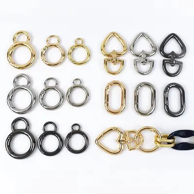 16mm Handbag Hardware Accessories Strap Dog Chain Snap Clasp Buckles Hook Alloy Open Spring Oring