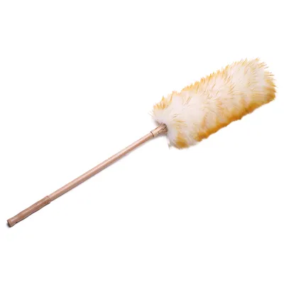 Long Wood Handle Real Lambs Soft Wool Cleaning Small Duster Dust
