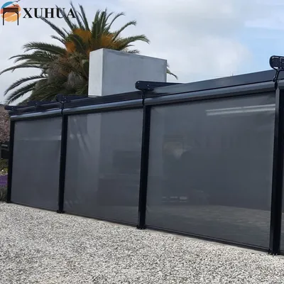 Xuhua Ultra-Durable External Straight Drop Blinds Zip Screen Garden Awning Roller Screen