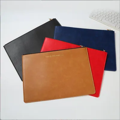 Customized Printing Stamping Logo Branding PU Storage Bag Paper Documents Storage Pouch