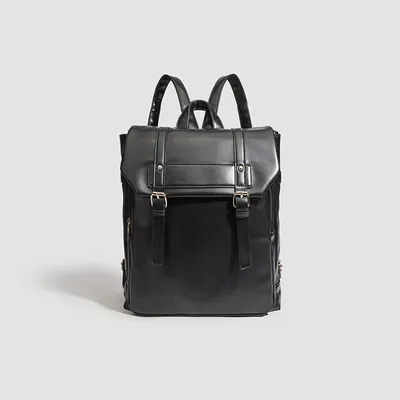 New Fashion Large Rucksack Vintage PU Leather Backpack School Travel Bag Retro European Casual Backpack