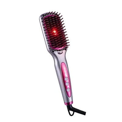 LED Infrared Anti - Frizz Hair Straightener Brush