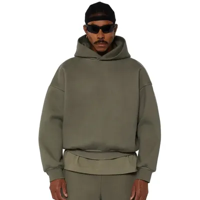 Custom Blank Wholesale Oversized Cropped Streetwear Sweatshirt Cotton Heavyweight Essentials Hoodie Men
