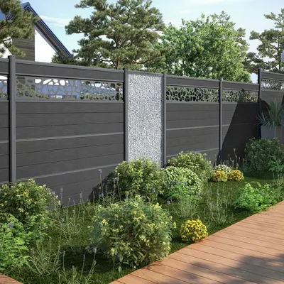 UV- Stable PVC Design Wood Plastic Composite WPC Co-Extrusion Fence