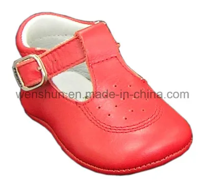 Red Color Leather Baby Shoes 05-106