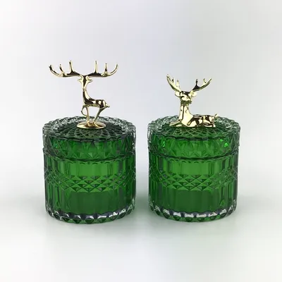 Crystal Clear Glass Storage Jar Candy Jewelry Box