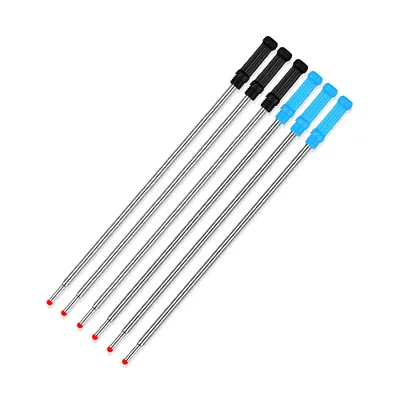 Replaceable 1.0mm Metal Pen Refill Smooth Writing Ballpen Medium Point Black Blue Ink Slim Ball Pen Refill