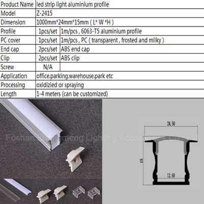Surface Install Suspended Ceiling Light LED Aluminum Profile