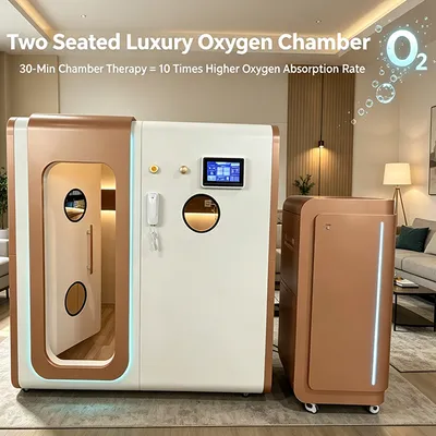 Deluxe Carbon Fiber Two-Seater Hard Shell Hyperbaric Oxygen Chamber 1.5/1.9/2.0 ATA Seated Hbot Device for High-End SPA & Athletic Recovery