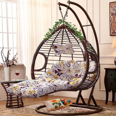 Modern Rattan Swing Chair Bird Nest Balcony Adult Cheap Outdoor Indoor Metal Wicker Cocoon Hanging Swing Chair