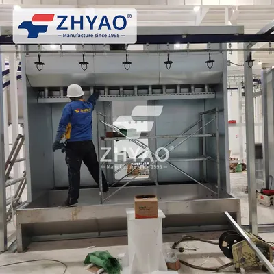Zhyao 2023 Croatia Project Box Type Transformer Sliding Track Powder Coating Spraying System