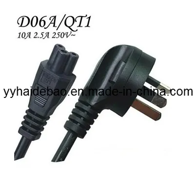 Australia Angled Power Cord with Iec C5 Laptop Connector (D06A/QT1)