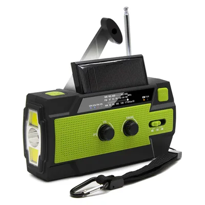 Weather Emergency-Radio 4000mAh Weather Radio with Hand Crank & Solar Charging, 3 Gear LED Flashlight, Sos Alarm, Portable Power Bank, Am/FM/Noaa for Fishing