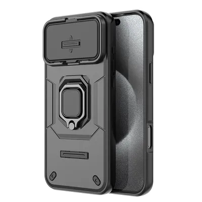 Hybrid PC TPU Phone Case for iPhone 12 13 14 PRO 15 Plus 16 PRO Max 17 Air with Magnetic Ring Holder Protective Cover