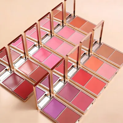2 in 1 Private Label Face Cheek Blush Vegan Blush Makeup FDA Custom Logo Wholesale Cream and Powder Blush Palette
