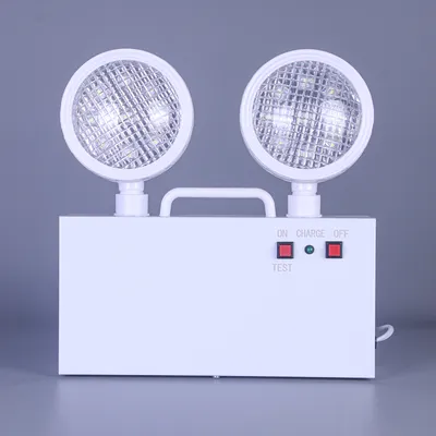 AC85-265V Fire Resistant 3 Hours Rechargeable LED Emergency Twin Spot Light with Metal Body