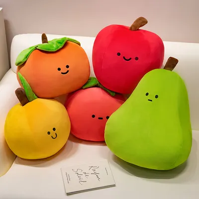 Unisex Foreign Trade Fruit Doll Plush Toy Apple Persimmon Decorative Pillow PP Cotton Filling Sofa Furniture Pendant Cushion