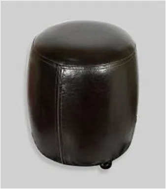 MDF Woodenpu Cover Leatther Round Ottoman Footstool (HR201109)