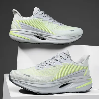 Men Breathable Knit Running Shoes Lightweight Shock Absorbing Athletic Sneakers Outdoor Jogging Sports Trainers Shoe 1 1 Quality Shoes B22