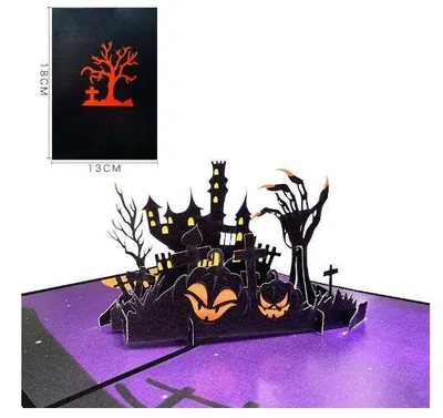 Halloween Haunted House 3D Pop up Card Greeting Decorative