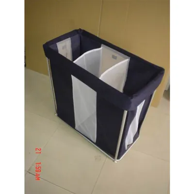 Triple Compartments Polyester Clothes Storage Basket Laundry Hamper
