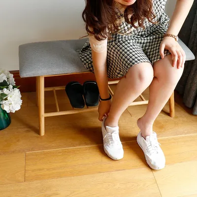 Home Use Bamboo Frame Shoe Bench with Soft Cushion