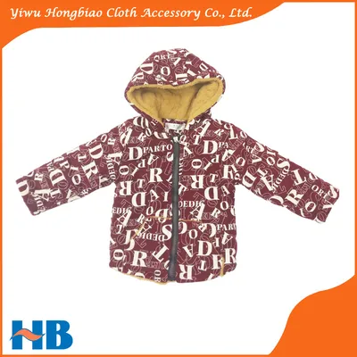 Letters Printing Winter Child Clothing