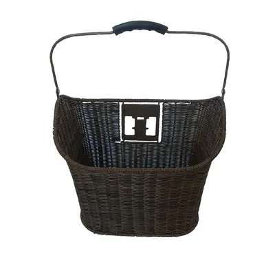 Plastic Rattan with Handle & Qr Bicycle Basket Bike Basket (HBK-145)