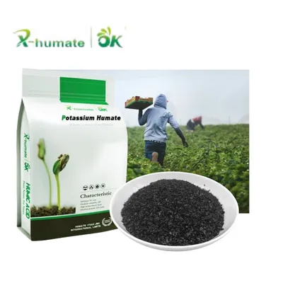 Factory Price 98% Potassium Humate Shiny Flakes