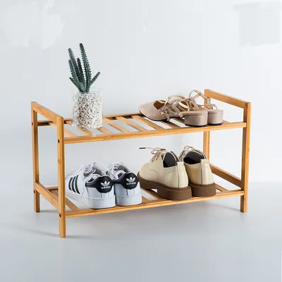 Home Use 100% Bamboo Simple Design Shoe Rack Shelf