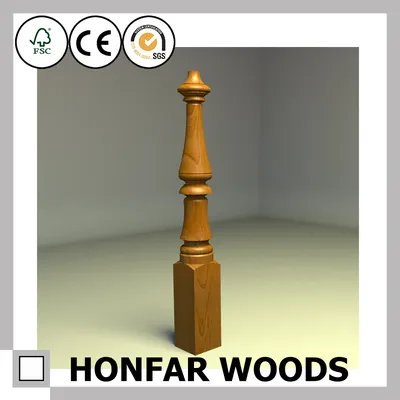 Villa Stair Decoration Solid Wood Stair Fencing Baluster