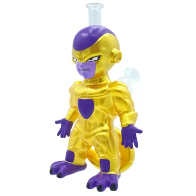 Novelty Golden Alien Character Silicone Water Pipe with Glass Bowl Smoking Water Pipe