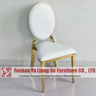 Romantic White Wedding Decor Modern Luxury Gold Stainless Steel Dining Chair for Hotel Banquet Living Room Used