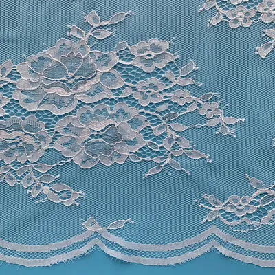Wavy Eyelash Embroidered Nylon Lace Fabric