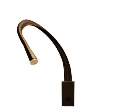 Hotel Headboard Bedside LED Reading Wall Light with Leather