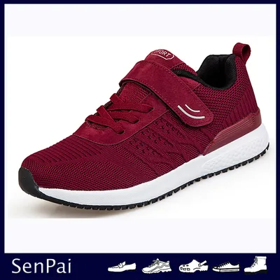 Jinjiang Footwear Flyknit Women Shoe Running Sport Sneakers